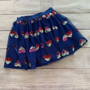 Cat & Jack Heart Sequin Tulle Skirt Size 4/5